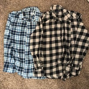 A Gap and an Old Navy Flannel XL